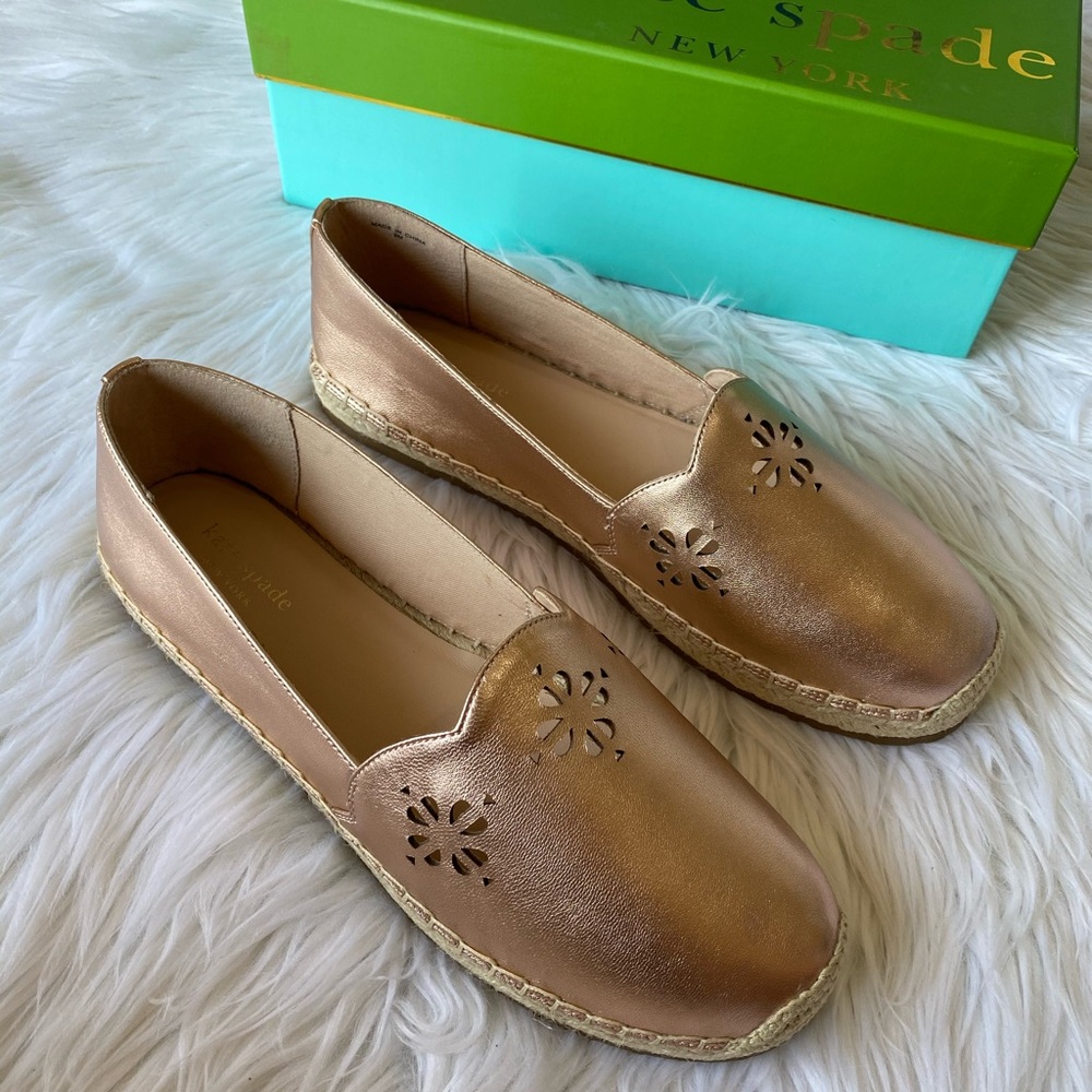 Kate Spade Grecian Leather Slip-On Espadrilles